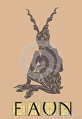 Faun with title Stock Photo